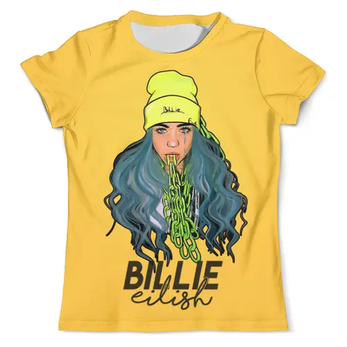 Заказать мужскую футболку в Москве. Футболка с полной запечаткой (мужская) Billie Eilish (Билли Айлиш)    от T-shirt print  - готовые дизайны и нанесение принтов.