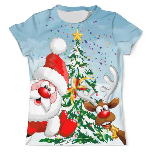 Заказать мужскую футболку в Москве. Футболка с полной запечаткой (мужская) Merry Christmas от balden - готовые дизайны и нанесение принтов.