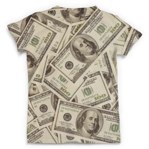 Заказать мужскую футболку в Москве. Футболка с полной запечаткой (мужская) Деньги (Доллары) от trugift - готовые дизайны и нанесение принтов.