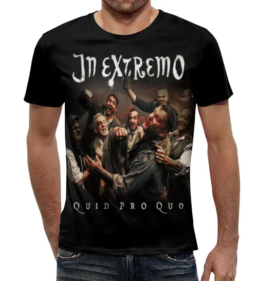 Заказать мужскую футболку в Москве. Футболка с полной запечаткой (мужская) In Extremo от geekbox - готовые дизайны и нанесение принтов.