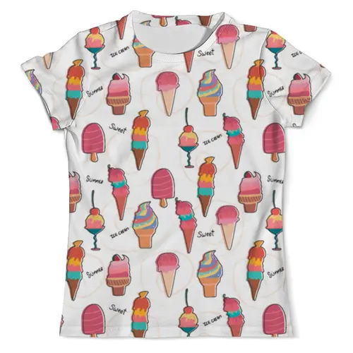 Заказать мужскую футболку в Москве. Футболка с полной запечаткой (мужская) Мороженое от T-shirt print  - готовые дизайны и нанесение принтов.