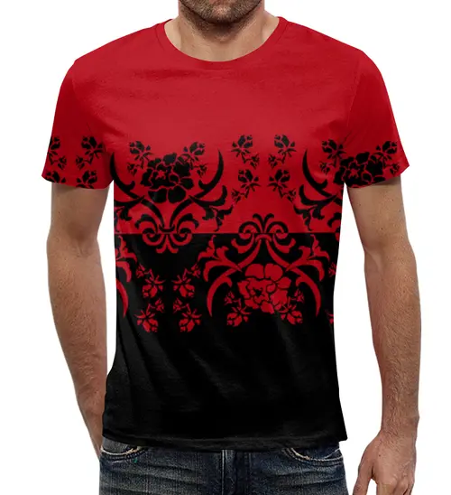 Заказать мужскую футболку в Москве. Футболка с полной запечаткой (мужская) Красно-черный от valezar - готовые дизайны и нанесение принтов.
