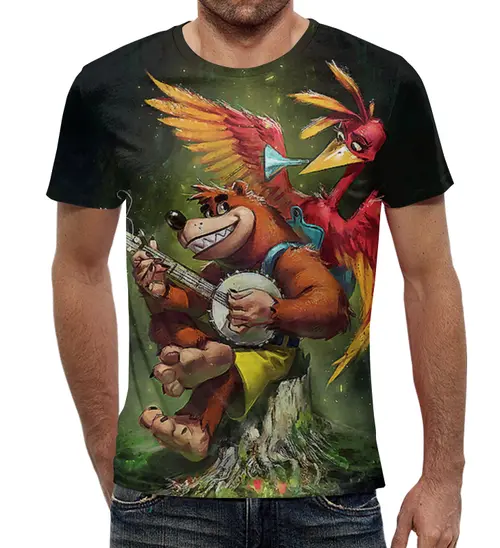 Заказать мужскую футболку в Москве. Футболка с полной запечаткой (мужская) Banjo Kazooie от T-shirt print  - готовые дизайны и нанесение принтов.