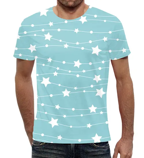 Заказать мужскую футболку в Москве. Футболка с полной запечаткой (мужская) STARS от Вова - готовые дизайны и нанесение принтов.