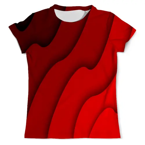 Заказать мужскую футболку в Москве. Футболка с полной запечаткой (мужская) Красные волны от THE_NISE  - готовые дизайны и нанесение принтов.