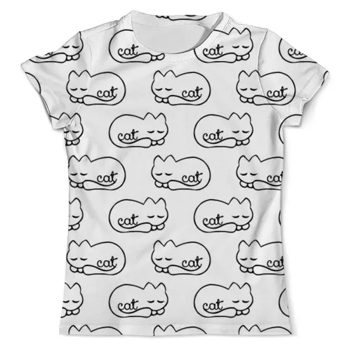 Заказать мужскую футболку в Москве. Футболка с полной запечаткой (мужская) Спящие коты от irinavk - готовые дизайны и нанесение принтов.