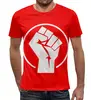 Заказать мужскую футболку в Москве. Футболка с полной запечаткой (мужская) КУЛАК от Vinli.shop  - готовые дизайны и нанесение принтов.