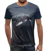 Заказать мужскую футболку в Москве. Футболка с полной запечаткой (мужская) Акула зомби (1) от T-shirt print  - готовые дизайны и нанесение принтов.