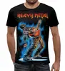 Заказать мужскую футболку в Москве. Футболка с полной запечаткой (мужская) Heavy Metal от Leichenwagen - готовые дизайны и нанесение принтов.