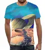 Заказать мужскую футболку в Москве. Футболка с полной запечаткой (мужская) Сатурн  от T-shirt print  - готовые дизайны и нанесение принтов.