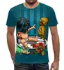 Заказать мужскую футболку в Москве. Футболка с полной запечаткой (мужская) Пародия  от T-shirt print  - готовые дизайны и нанесение принтов.