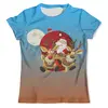 Заказать мужскую футболку в Москве. Футболка с полной запечаткой (мужская) Санта с оленями  от T-shirt print  - готовые дизайны и нанесение принтов.