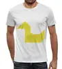 Заказать мужскую футболку в Москве. Футболка с полной запечаткой (мужская) Жёлтая утка танграм от namormai@mail.ru - готовые дизайны и нанесение принтов.