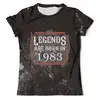 Заказать мужскую футболку в Москве. Футболка с полной запечаткой (мужская) Legends Are Born In 1983 от tutik_mutik@mail.ru - готовые дизайны и нанесение принтов.