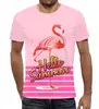 Заказать мужскую футболку в Москве. Футболка с полной запечаткой (мужская) Фламинго от T-shirt print  - готовые дизайны и нанесение принтов.