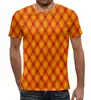 Заказать мужскую футболку в Москве. Футболка с полной запечаткой (мужская) Клетка оранжевая от THE_NISE  - готовые дизайны и нанесение принтов.