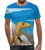 Заказать мужскую футболку в Москве. Футболка с полной запечаткой (мужская) Динозавр от Amerikanka - готовые дизайны и нанесение принтов.