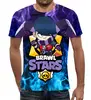 Заказать мужскую футболку в Москве. Футболка с полной запечаткой (мужская) BRAWL STARS EDGAR  от geekbox - готовые дизайны и нанесение принтов.