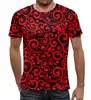 Заказать мужскую футболку в Москве. Футболка с полной запечаткой (мужская)  Красный узор от THE_NISE  - готовые дизайны и нанесение принтов.
