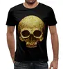 Заказать мужскую футболку в Москве. Футболка с полной запечаткой (мужская) Gold skull от T-shirt print  - готовые дизайны и нанесение принтов.