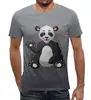 Заказать мужскую футболку в Москве. Футболка с полной запечаткой (мужская) Привет,я панда от ПРИНТЫ ПЕЧАТЬ  - готовые дизайны и нанесение принтов.