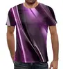 Заказать мужскую футболку в Москве. Футболка с полной запечаткой (мужская) Фиолетовые линии от THE_NISE  - готовые дизайны и нанесение принтов.