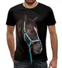 Заказать мужскую футболку в Москве. Футболка с полной запечаткой (мужская) Лошадь от weeert - готовые дизайны и нанесение принтов.