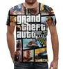 Заказать мужскую футболку в Москве. Футболка с полной запечаткой (мужская) Grand Theft Auto от cherdantcev - готовые дизайны и нанесение принтов.