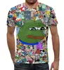Заказать мужскую футболку в Москве. Футболка с полной запечаткой (мужская) Pepe Frog от Jimmy Flash - готовые дизайны и нанесение принтов.