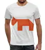 Заказать мужскую футболку в Москве. Футболка с полной запечаткой (мужская) Оранжевая собака танграм от namormai@mail.ru - готовые дизайны и нанесение принтов.