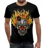Заказать мужскую футболку в Москве. Футболка с полной запечаткой (мужская) Evil Clown от Leichenwagen - готовые дизайны и нанесение принтов.