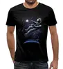 Заказать мужскую футболку в Москве. Футболка с полной запечаткой (мужская) В космосе  от T-shirt print  - готовые дизайны и нанесение принтов.