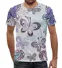 Заказать мужскую футболку в Москве. Футболка с полной запечаткой (мужская) Фиолетовые бабочки от weeert - готовые дизайны и нанесение принтов.