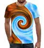 Заказать мужскую футболку в Москве. Футболка с полной запечаткой (мужская) Две стихии. Акварель. от mefff@list.ru - готовые дизайны и нанесение принтов.