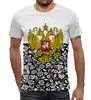 Заказать мужскую футболку в Москве. Футболка с полной запечаткой (мужская) Цветы и герб от THE_NISE  - готовые дизайны и нанесение принтов.