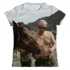 Заказать мужскую футболку в Москве. Футболка с полной запечаткой (мужская) Путин с конем от weeert - готовые дизайны и нанесение принтов.