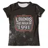 Заказать мужскую футболку в Москве. Футболка с полной запечаткой (мужская) Legends Are Born In 1991 от tutik_mutik@mail.ru - готовые дизайны и нанесение принтов.