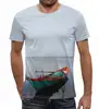 Заказать мужскую футболку в Москве. Футболка с полной запечаткой (мужская) Рыбацкая лодка от infodss@yandex.ru - готовые дизайны и нанесение принтов.