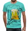 Заказать мужскую футболку в Москве. Футболка с полной запечаткой (мужская) Пиво  от T-shirt print  - готовые дизайны и нанесение принтов.