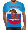 Заказать мужскую футболку в Москве. Футболка с полной запечаткой (мужская) Я русский  от T-shirt print  - готовые дизайны и нанесение принтов.