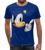 Заказать мужскую футболку в Москве. Футболка с полной запечаткой (мужская) Sonic от ПРИНТЫ ПЕЧАТЬ  - готовые дизайны и нанесение принтов.