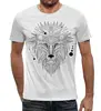 Заказать мужскую футболку в Москве. Футболка с полной запечаткой (мужская) Лев ( Lion) от nadegda - готовые дизайны и нанесение принтов.