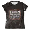 Заказать мужскую футболку в Москве. Футболка с полной запечаткой (мужская) Legends Are Born In 1977 от tutik_mutik@mail.ru - готовые дизайны и нанесение принтов.
