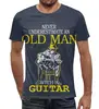 Заказать мужскую футболку в Москве. Футболка с полной запечаткой (мужская) Old man guitar от ПРИНТЫ ПЕЧАТЬ  - готовые дизайны и нанесение принтов.