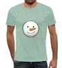 Заказать мужскую футболку в Москве. Футболка с полной запечаткой (мужская) снеговик от THE_NISE  - готовые дизайны и нанесение принтов.