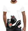 Заказать мужскую футболку в Москве. Футболка с полной запечаткой (мужская) Змея с розами от illunovart  - готовые дизайны и нанесение принтов.