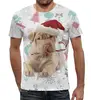 Заказать мужскую футболку в Москве. Футболка с полной запечаткой (мужская) Новогодняя собачка от T-shirt print  - готовые дизайны и нанесение принтов.