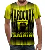 Заказать мужскую футболку в Москве. Футболка с полной запечаткой (мужская) HARDCORE TRAINING!!! от Алексс Неро - готовые дизайны и нанесение принтов.