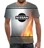 Заказать мужскую футболку в Москве. Футболка с полной запечаткой (мужская) Nissan от THE_NISE  - готовые дизайны и нанесение принтов.