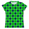 Заказать мужскую футболку в Москве. Футболка с полной запечаткой (мужская) Сине-зеленые квадраты от THE_NISE  - готовые дизайны и нанесение принтов.